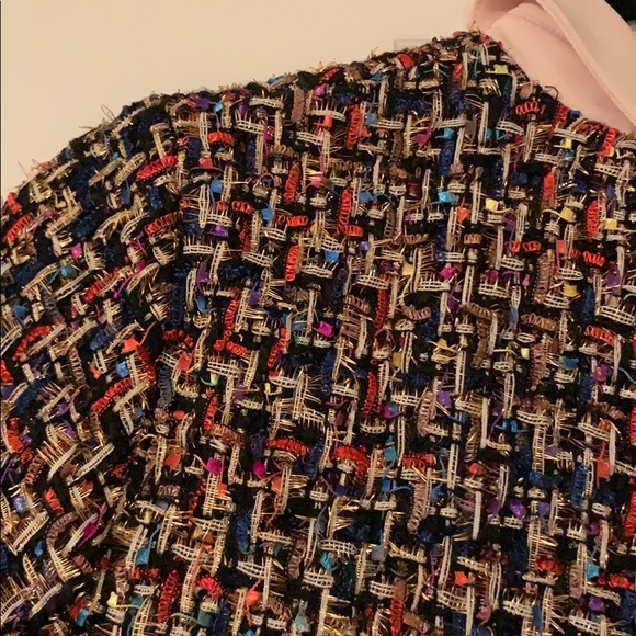 Multi Colored Tweed Collared Shit Dress - Picture 2 of 2